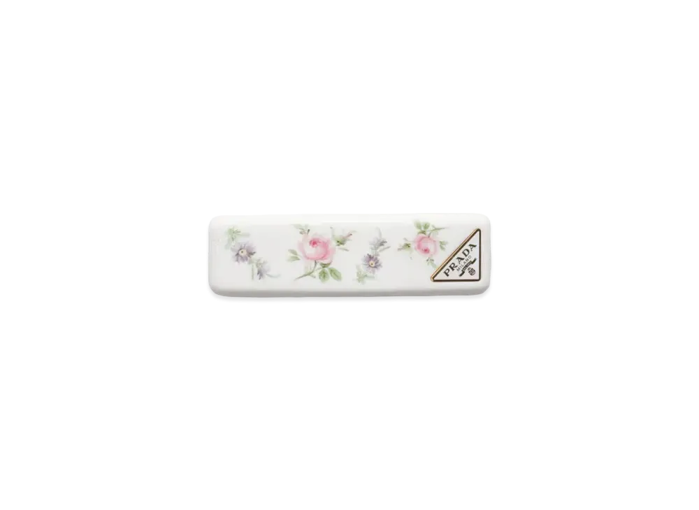 PRADA Plexiglas and Metal Hair Clip "White/Pink"