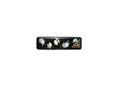 PRADA Plexiglas and Metal Hair Clip "Black/Light Blue"