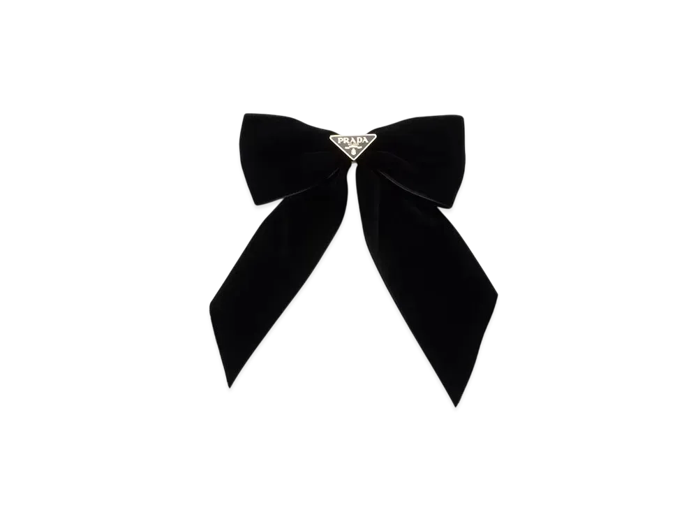 PRADA Velvet Bow Hair Clip "Black"