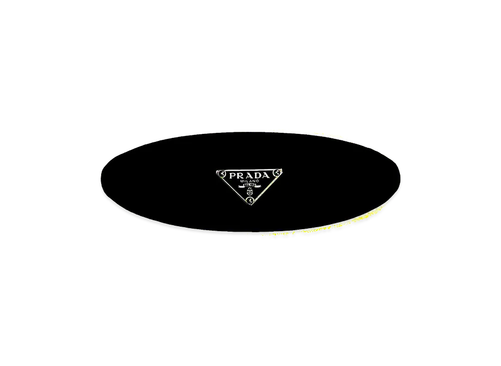 PRADA Women's Brass Hair Clip "Black"