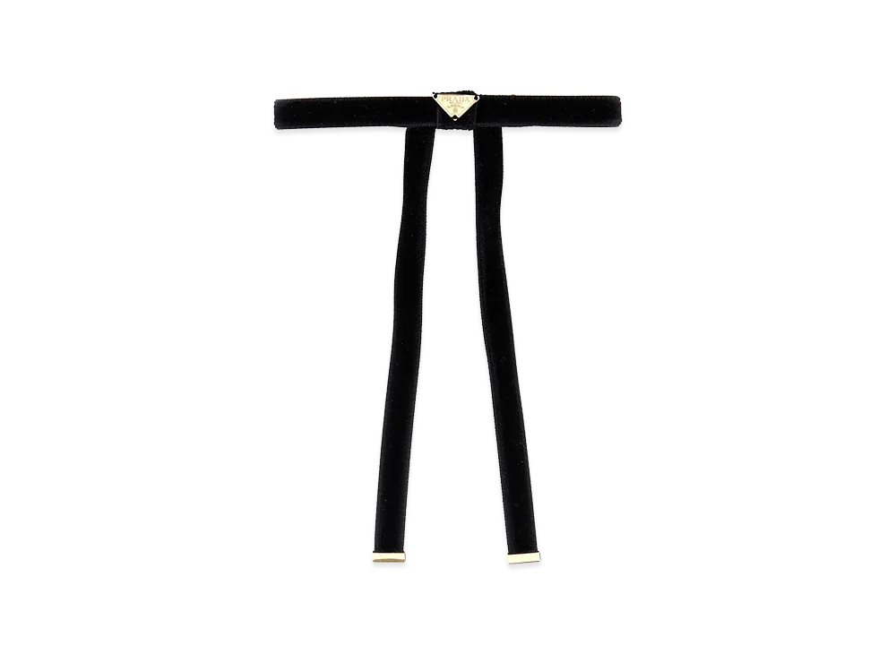 PRADA Women's Velvet Hair Clip "Black"