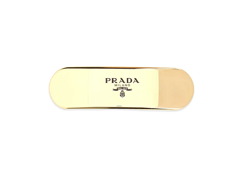 PRADA Women's Metal Hair Clip "Gold"