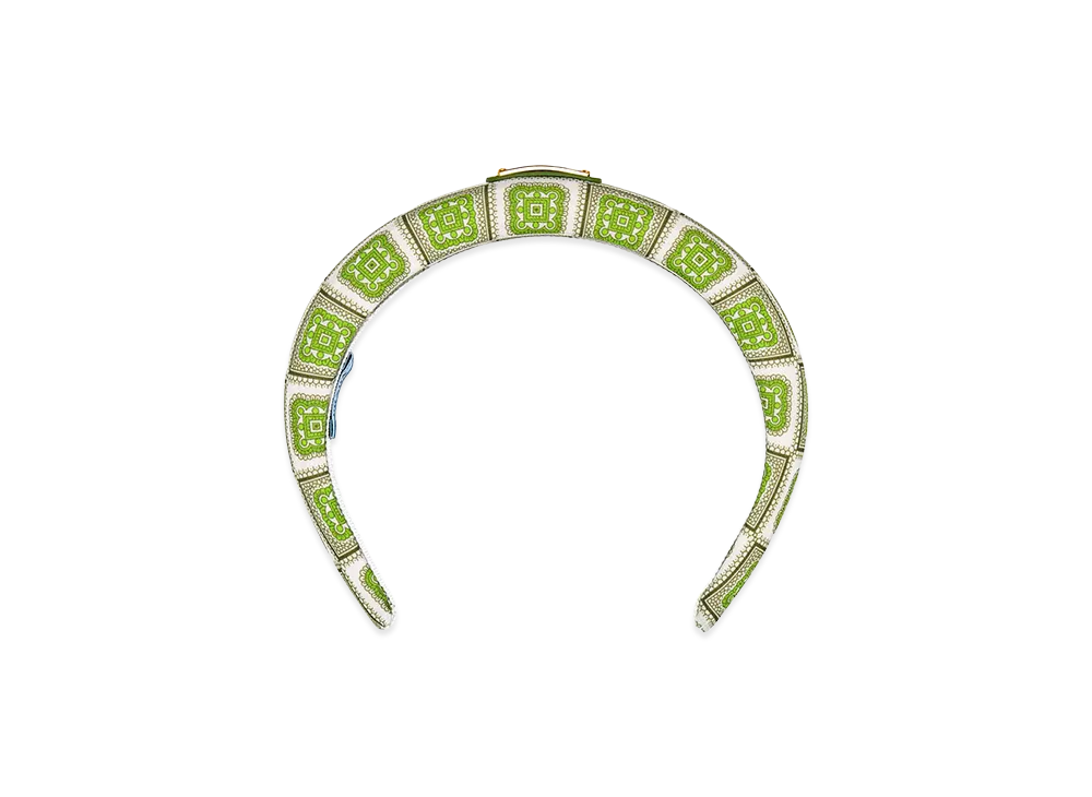 PRADA Women's Printed Twill Headband "Green"