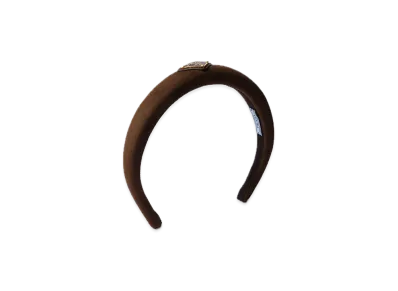 PRADA Suede Headband "Dark Brown"