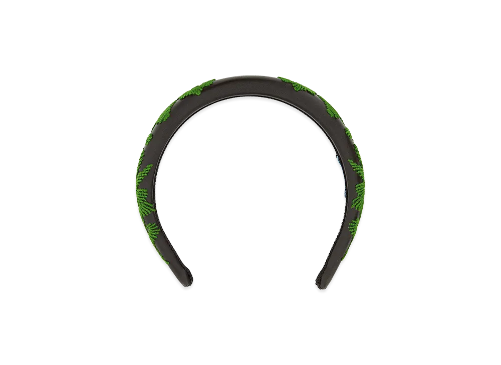 PRADA Women's Nappa Leather Hairband "Green"