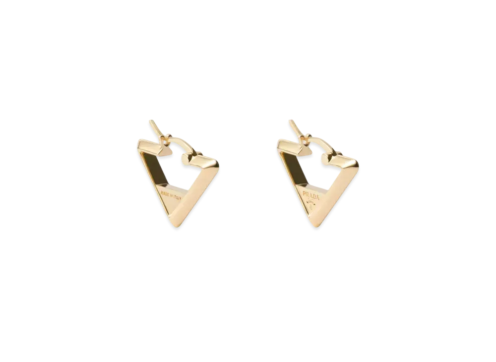 PRADA Metal Earrings "Gold"