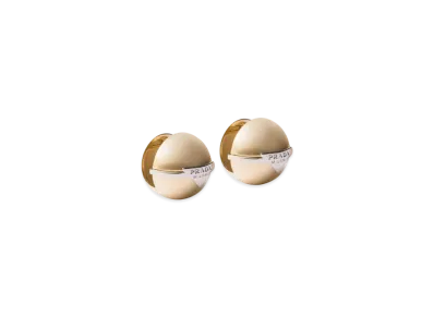 PRADA Metal Earrings "Gold/Light Gray"