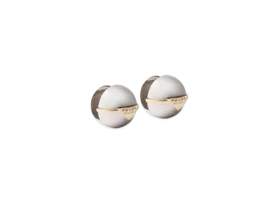 PRADA Metal Earrings "Light Gray/Gold"