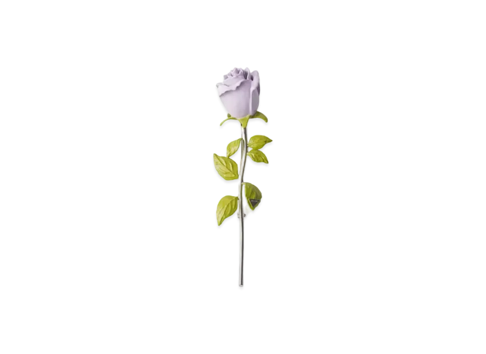 PRADA Enameled Metal Brooch "Pastel Purple"