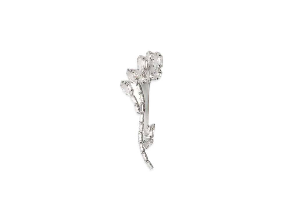 PRADA Metal Brooch with Crystals "Crystal"