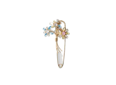 PRADA Metal Brooch with Crystals "Multicolor"