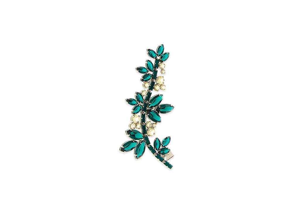 PRADA Women's Crystal Flowers Brooch "Multicolor"