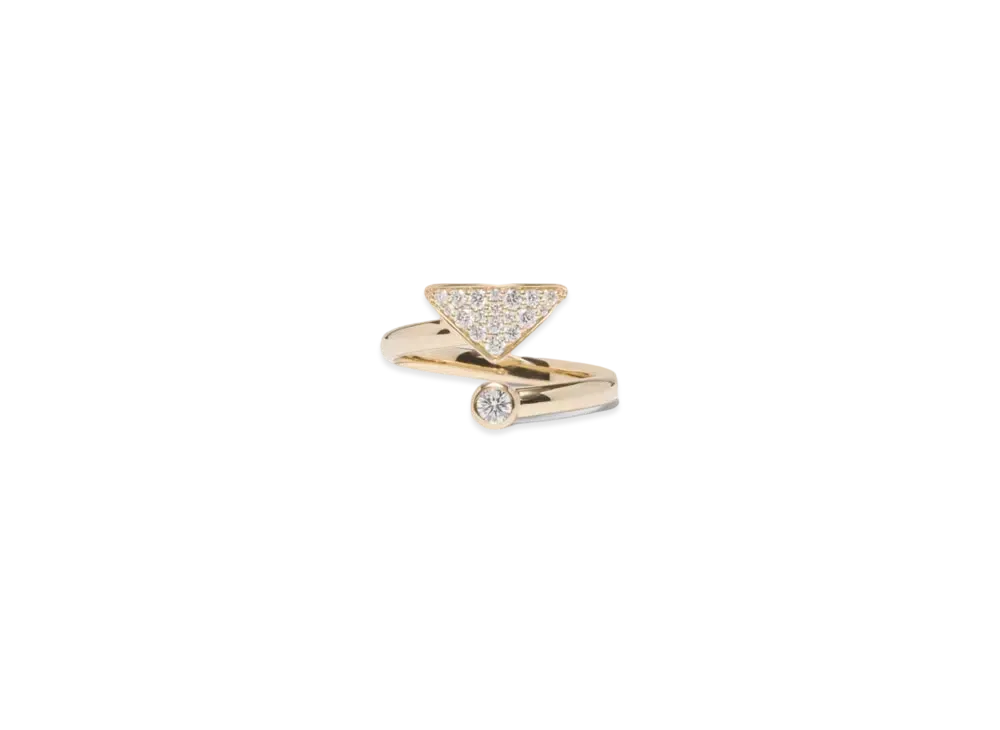 PRADA Eternal Gold Contrarie Ring in Yellow Gold with Diamonds