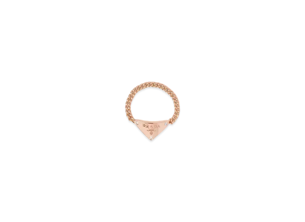 PRADA Eternal Gold Chain Ring in Pink Gold with Diamonds