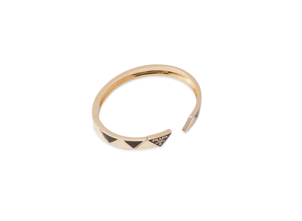 PRADA Eternal Gold Bangle Bracelet in Yellow Gold with Ceramic Elements