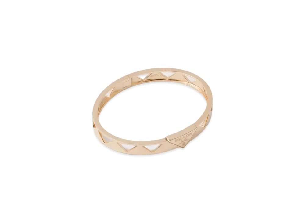 PRADA Eternal Gold Cut-Out Bangle Bracelet in Yellow Gold