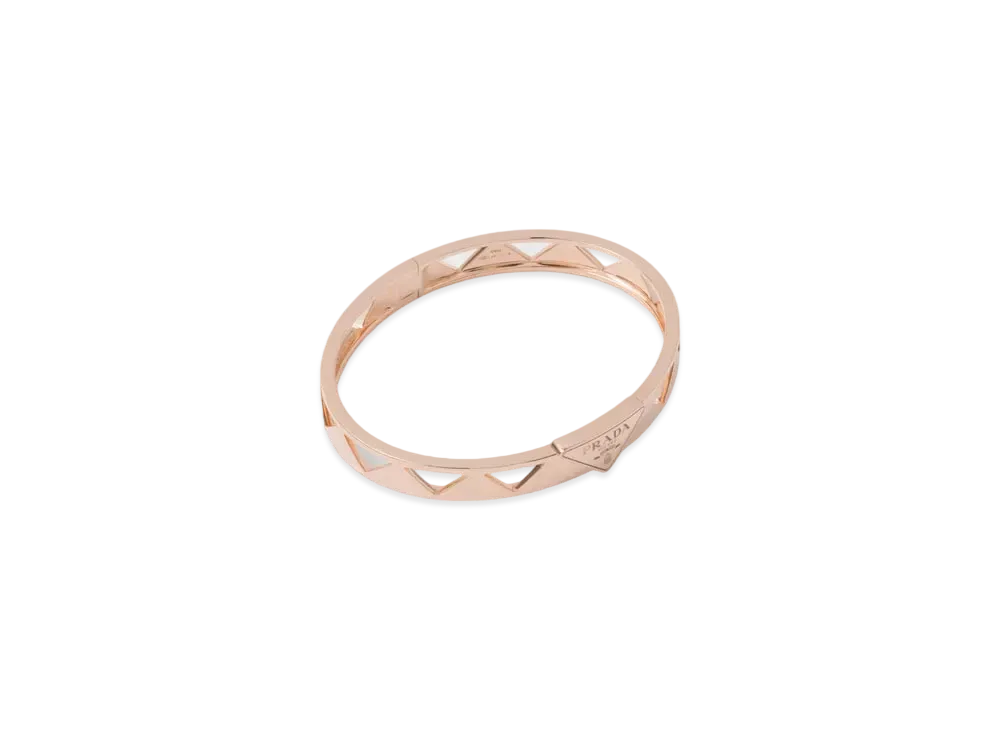 PRADA Eternal Gold Cut-Out Bangle Bracelet in Pink Gold