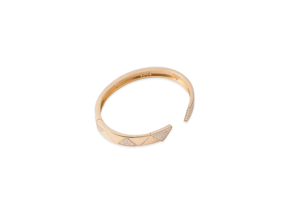 PRADA Eternal Gold Bangle Bracelet in Yellow Gold with Pave Diamonds