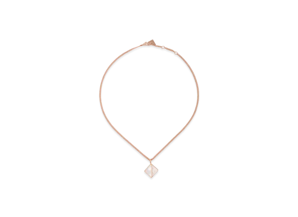 PRADA Eternal Gold Pendant Necklace in Pink Gold with Diamonds and Mother-of-Pearl