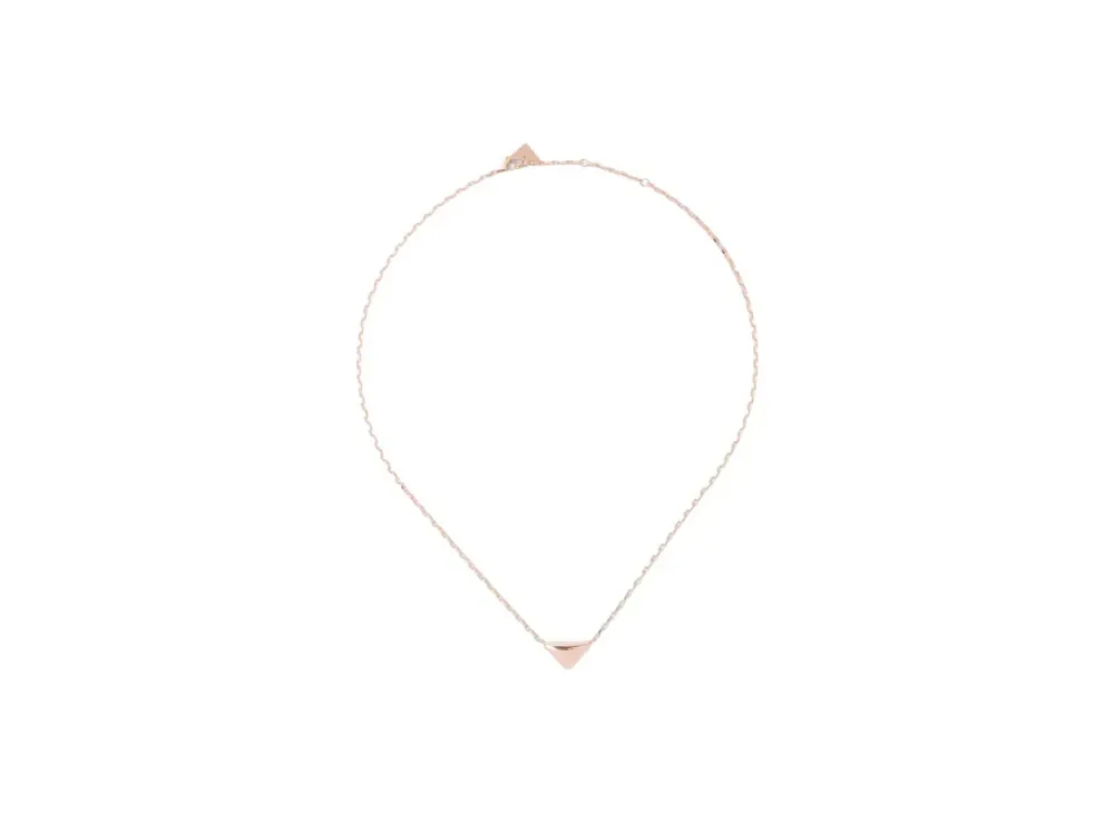 PRADA Eternal Gold Necklace in Pink Gold with Mini Triangle Pendant