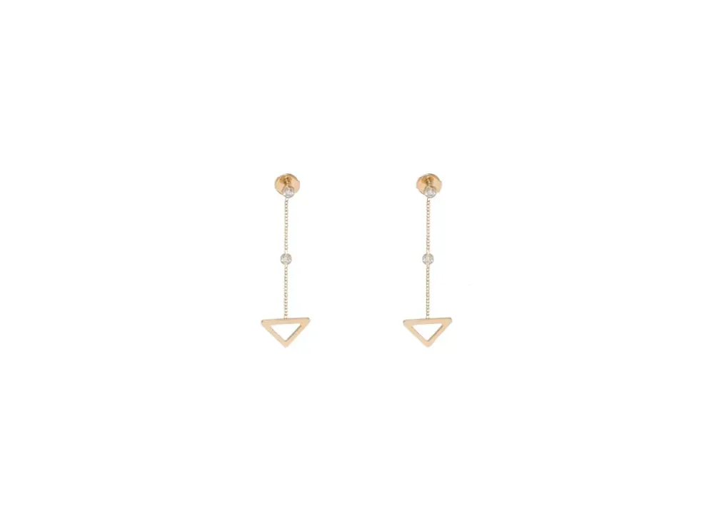 PRADA Eternal Gold Cut-Out Drop Earrings in Yellow Gold with Diamonds
