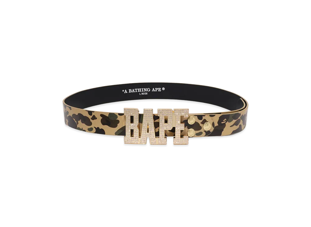 A BATHING APE Bape Leather Belt "Yellow"