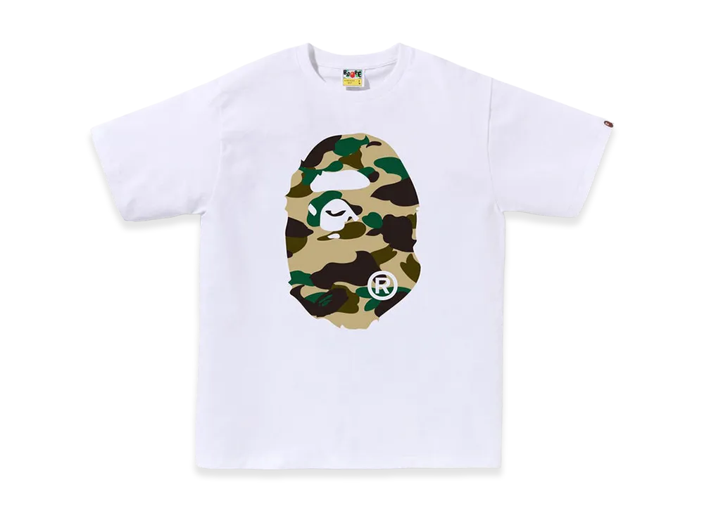 A BATHING APE Big Ape Head Tee "White/Yellow"