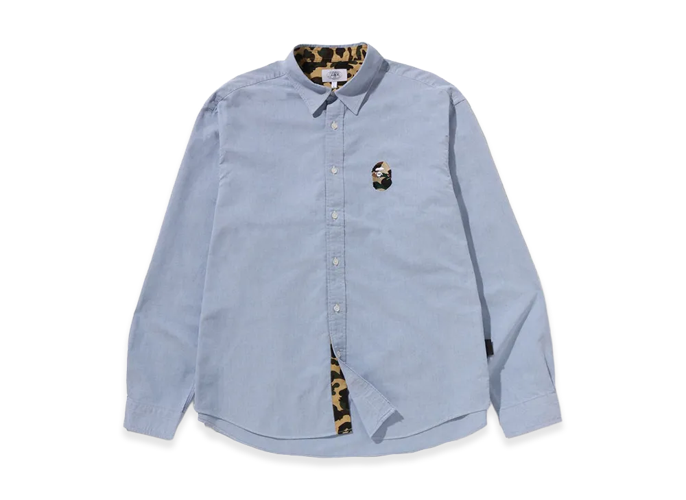 A BATHING APE One Point Relaxed Fit Shirts "Sax"
