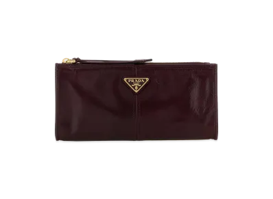 PRADA Women's Grape Leather Pouch "Burgundy"