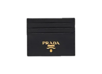 PRADA Saffiano Leather Card Holder "Black"