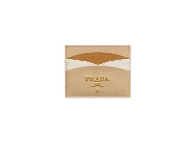 PRADA Saffiano Leather Card Holder "Sand/Camel"
