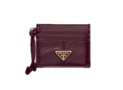 PRADA Soft Lux Leather Card Case "Bordeaux"