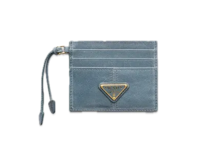 PRADA Soft Lux Leather Card Case "Blue"
