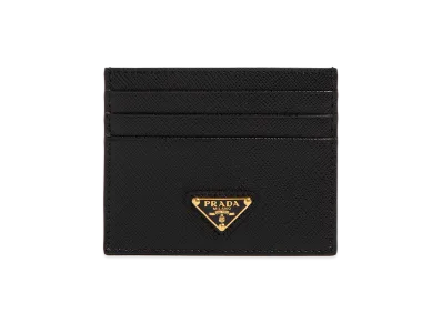 PRADA Women's Re-Nylon And Saffiano Cardholder "Black"