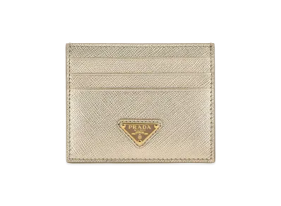 PRADA Women's Leather Card Holder "Gold"