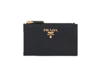 PRADA Saffiano Multicolor Card Case "Black/Pink"