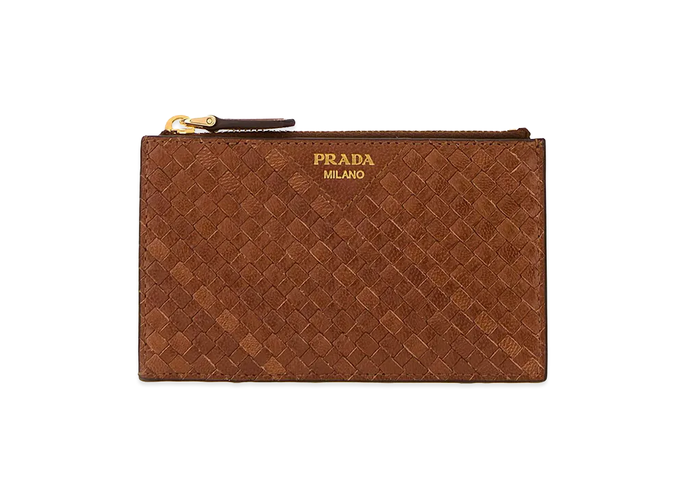 PRADA Wonen's Leather Card Holder "Brown"
