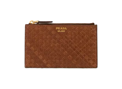 PRADA Wonen's Leather Card Holder "Brown"