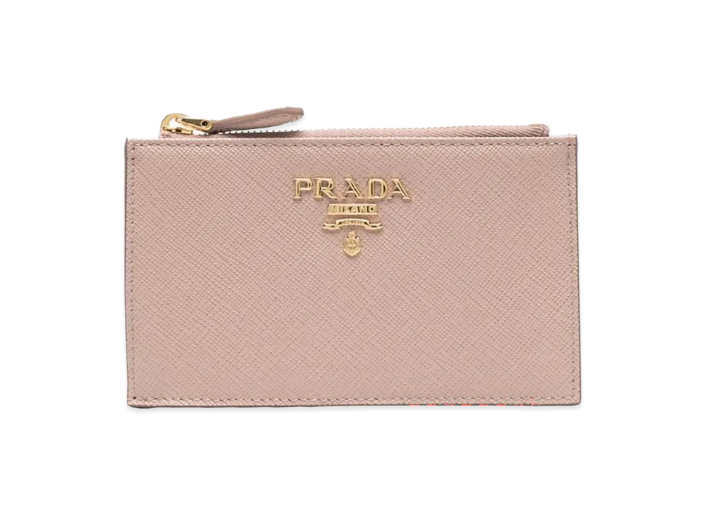 PRADA Women's Powder Leather Card Holder "Pink"