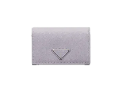 PRADA Saffiano Triangle Card Case "Pastel Purple"