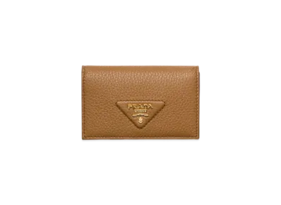 PRADA Leather Card Holder "Camel"