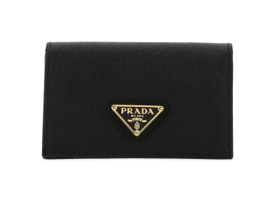 PRADA Women's Leather Card Holder "Black"