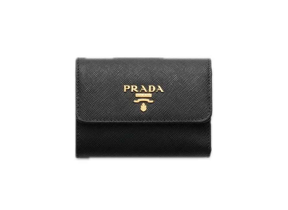 PRADA Saffiano Multicolor Wallet "Black/Pale Pink"