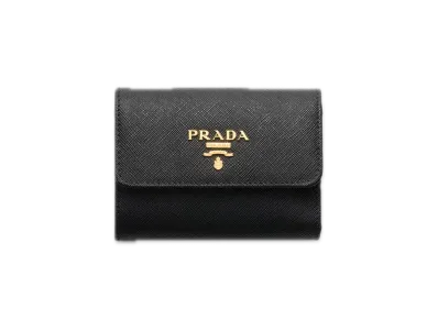 PRADA Saffiano Multicolor Wallet "Black/Pale Pink"