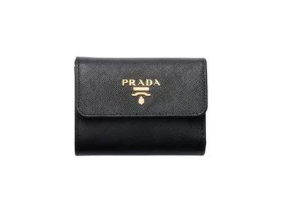 PRADA Saffiano Leather Wallet "Black"