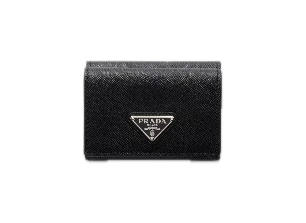 PRADA Saffiano Triangle Wallet "Black"