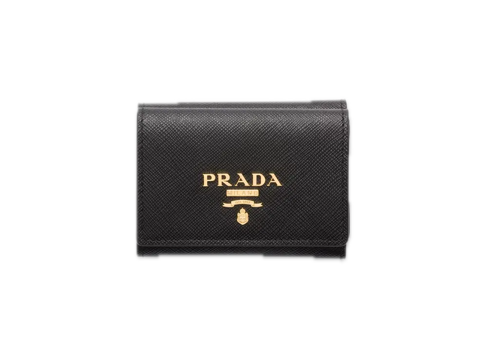 PRADA Saffiano Multicolor Wallet "Black/Pale Pink"