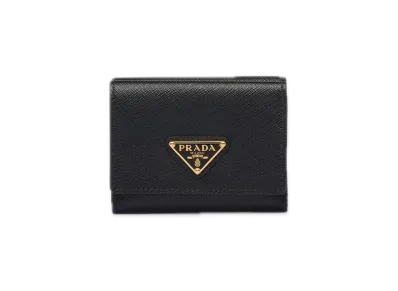 PRADA Saffiano Triangle Wallet "Black"