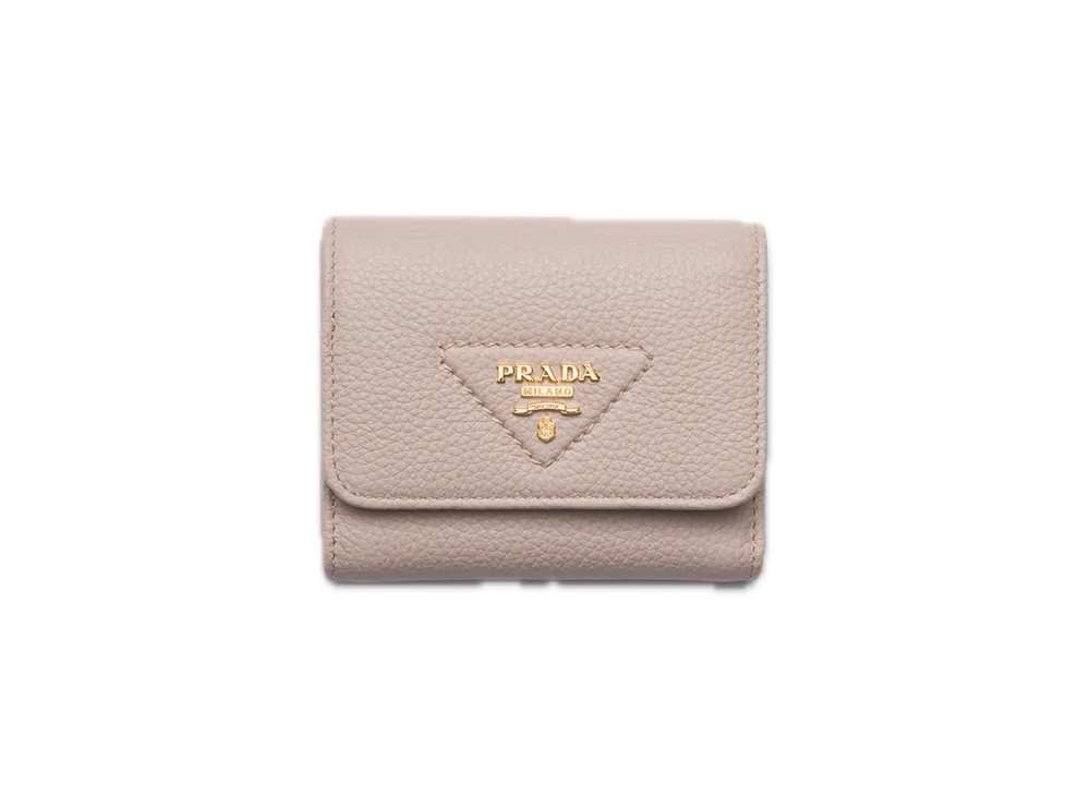 PRADA Vitello Daino Leather Mini Wallet "Water Lily"