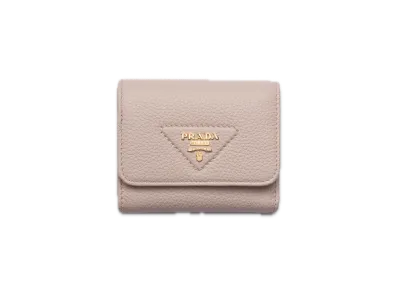 PRADA Vitello Daino Leather Mini Wallet "Water Lily"